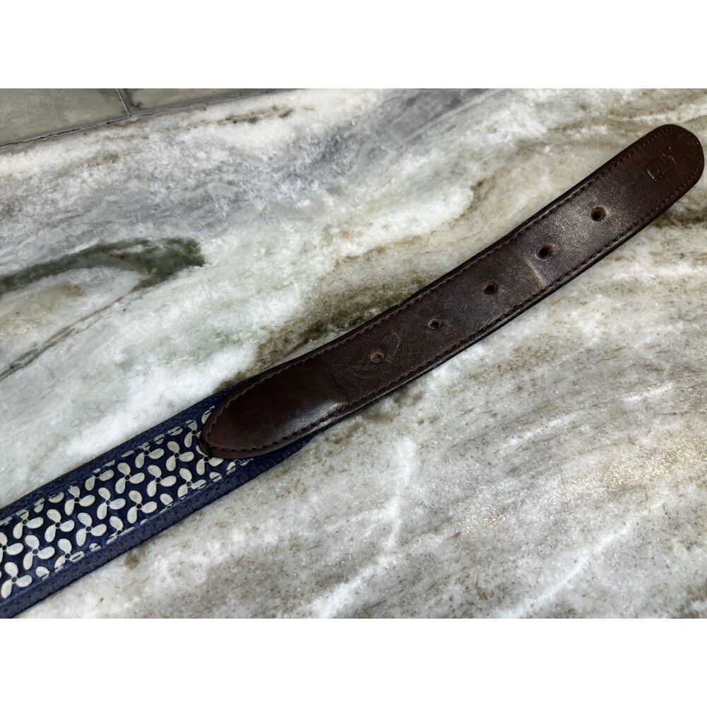 Vineyard Vines Belt SZ 30 Blue Boat Propeller Nautical Canvas Leather Men - Picture 12 of 12
